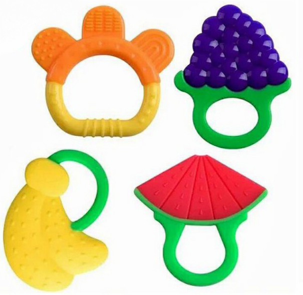 BPA Free Fruit Shape Soft Baby Teething Toy Silicone baby Teether baby stuff