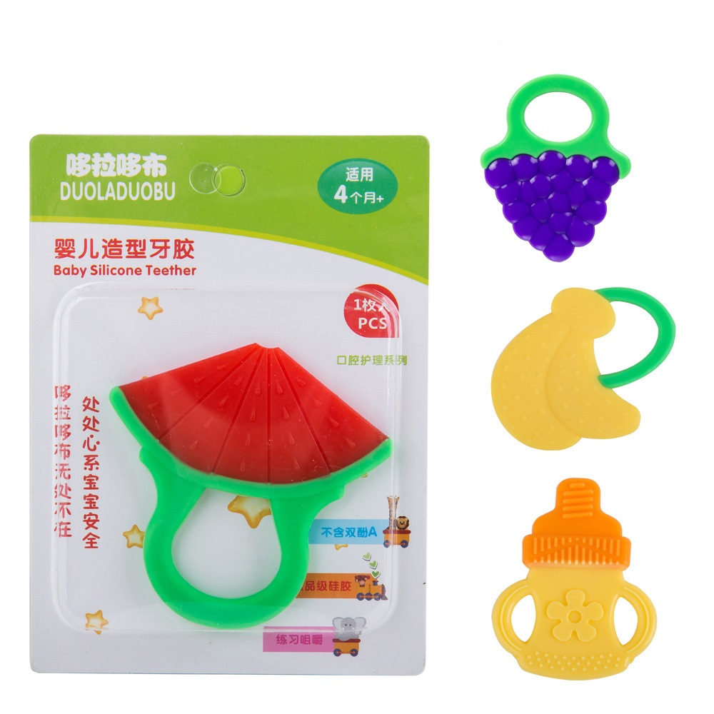 BPA Free Fruit Shape Soft Baby Teething Toy Silicone baby Teether baby stuff