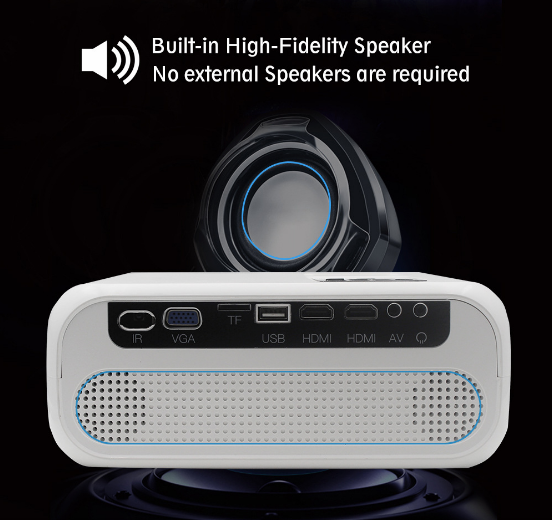 Projector 4500 Lumens LED Mini 720P office home Projector, Portable Movie Android 6 HDMI USB TF VGA