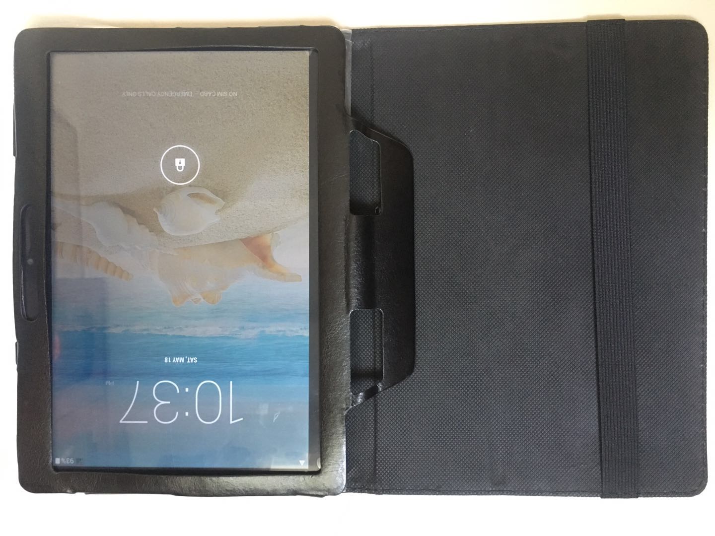 Android ipad black cover Imitation leather material cover for tablet 10.1inch and screen protector