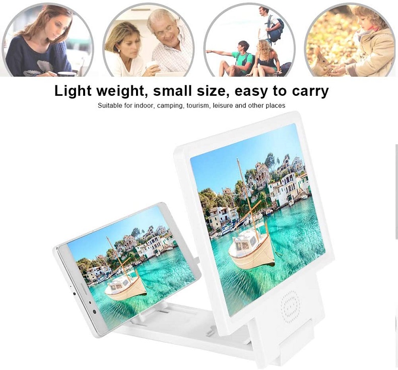 Mobile Phone Screen Magnifier with Speaker Video HD Magnifier Bracket Enlarge Screen for Android IOS