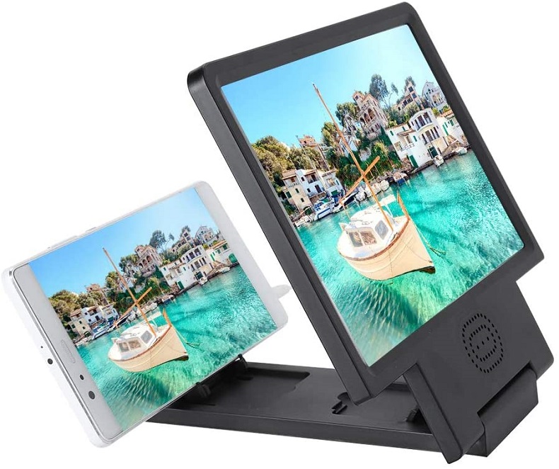 Mobile Phone Screen Magnifier with Speaker Video HD Magnifier Bracket Enlarge Screen for Android IOS
