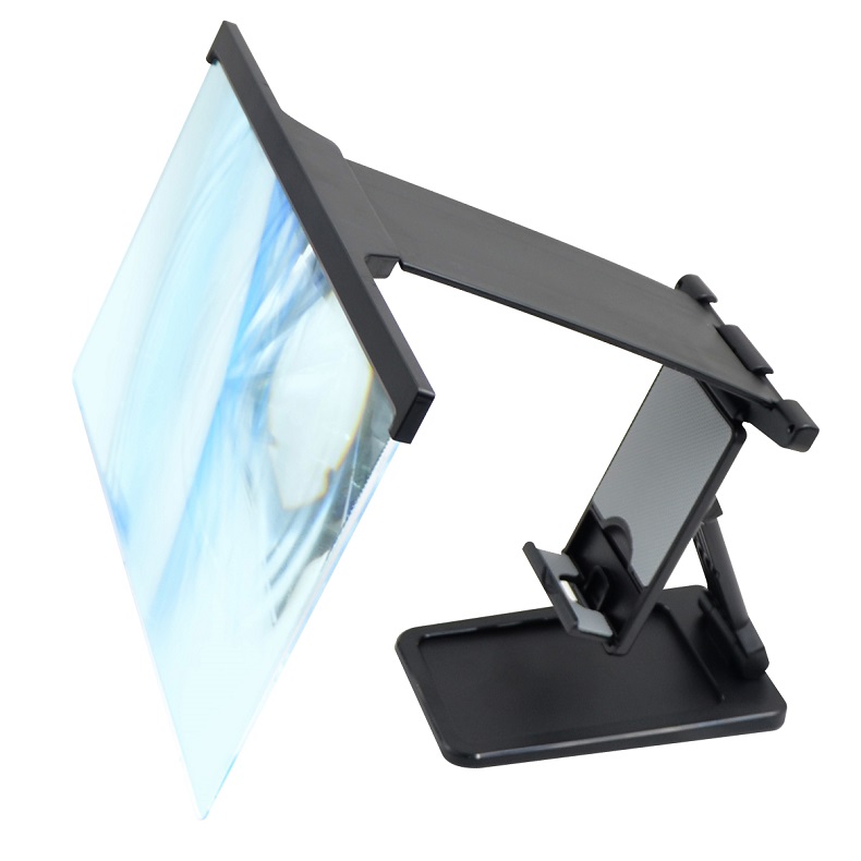 12 inch Screen Magnifier 3D HD Cell Phone Screen Amplifier with Adjustable Clamp Lazy Phone Holder