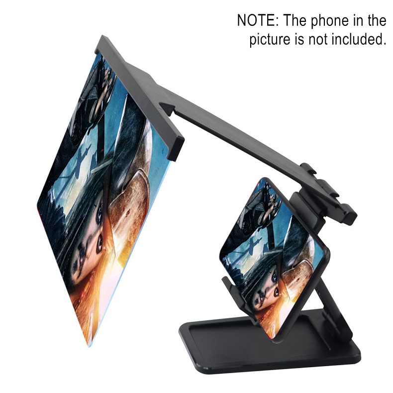 12 inch Screen Magnifier 3D HD Cell Phone Screen Amplifier with Adjustable Clamp Lazy Phone Holder