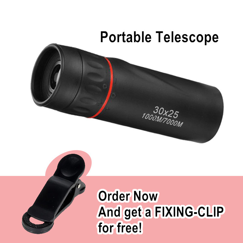 Mini HD Monocular Telescopes Waterproof Universal Clip on 10X Zoom for ipad iphone ,android phones