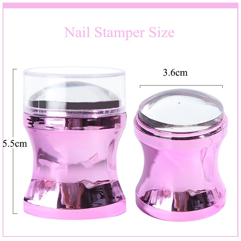 1 Set Nail Art Stamper Nail Art Stencils Clear Stamping Tool Clear Nail Art Scraper Set DIY Beauty
