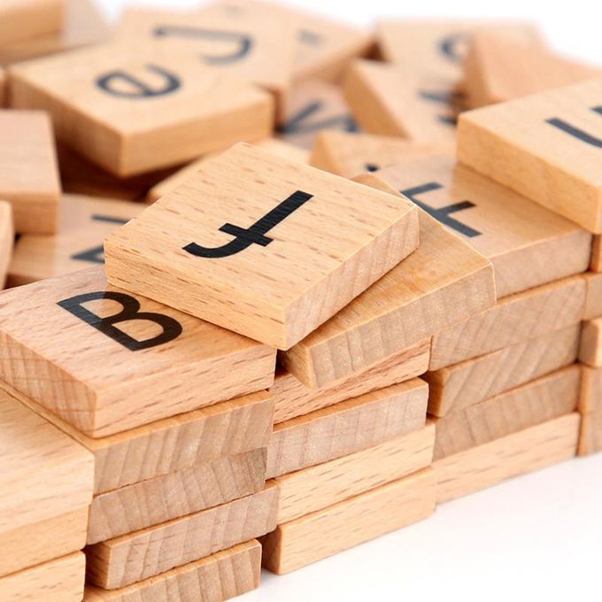 Generic Educational Toy Kids Wood Letter Blocks 100pcs Alphabet blocks for Scrabble Board Game