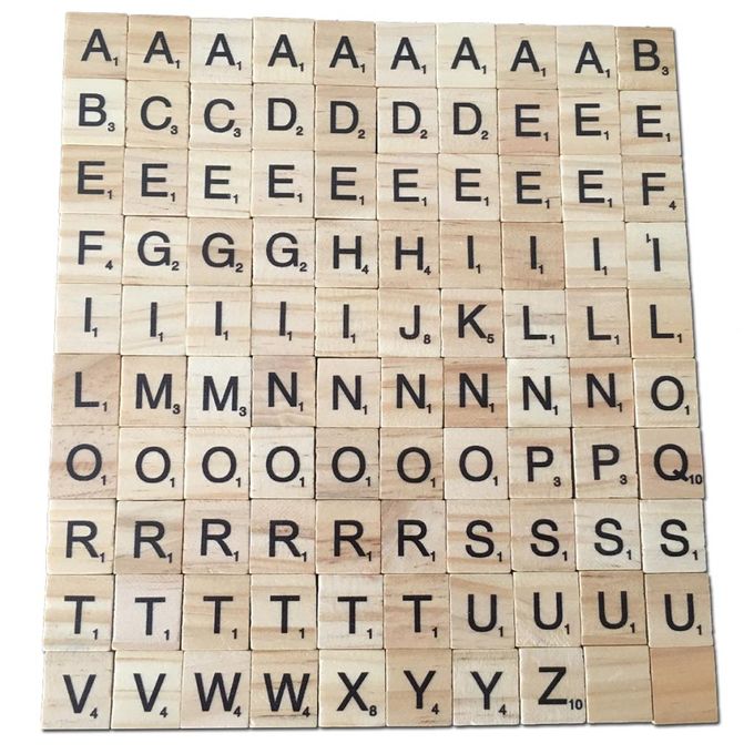 Generic Educational Toy Kids Wood Letter Blocks 100pcs Alphabet blocks for Scrabble Board Game