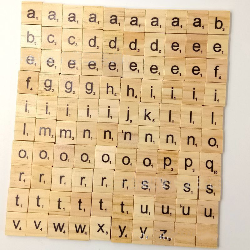 Generic Educational Toy Kids Wood Letter Blocks 100pcs Alphabet blocks for Scrabble Board Game
