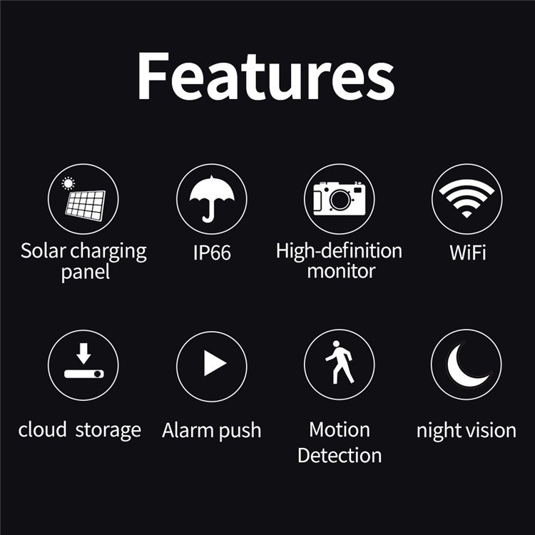 High Quality WIFI Bullet Camera Housing Solar CCTV WIFI Camera Surveillance Home Smart Camera With Rechargeable Battery compatible Android and IOS