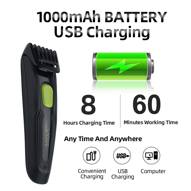 Adjustable Professional Rechargeable Trimmer Metal Barber Usb Electric Hair Clipper Cordless Hair Trimmer