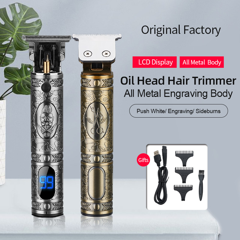 T9 Vintage Clippered Shaver Rechargeable Stainless Steel Bald headed men Hair Trimmers