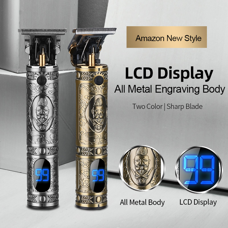 T9 Vintage Clippered Shaver Rechargeable Stainless Steel Bald headed men Hair Trimmers