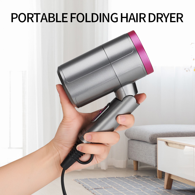 Portable hair Blow Dryer Custom Professional Salon Super Mini Straight foldable Hair Dryer Strong Power Negative Ions Dryer