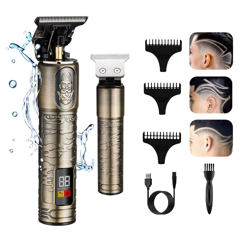 RESUXI JM711 Professional Rechargeable barber waterproof brand Hair styling Cordless custom cordless hair trimmer with LCD display