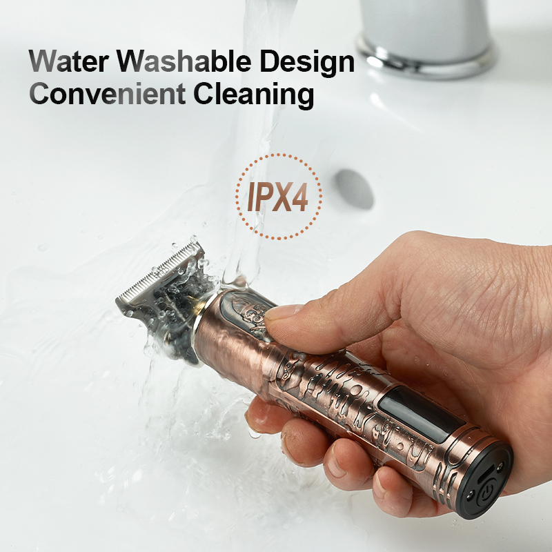 RESUXI JM711 Professional Rechargeable barber waterproof brand Hair styling Cordless custom cordless hair trimmer with LCD display