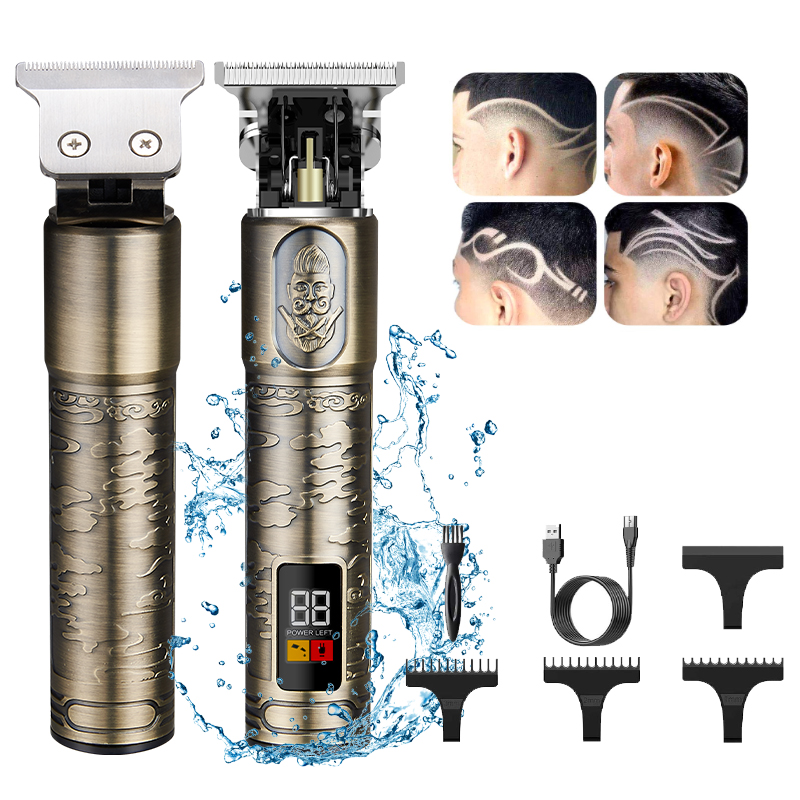RESUXI JM711 Professional Rechargeable barber waterproof brand Hair styling Cordless custom cordless hair trimmer with LCD display