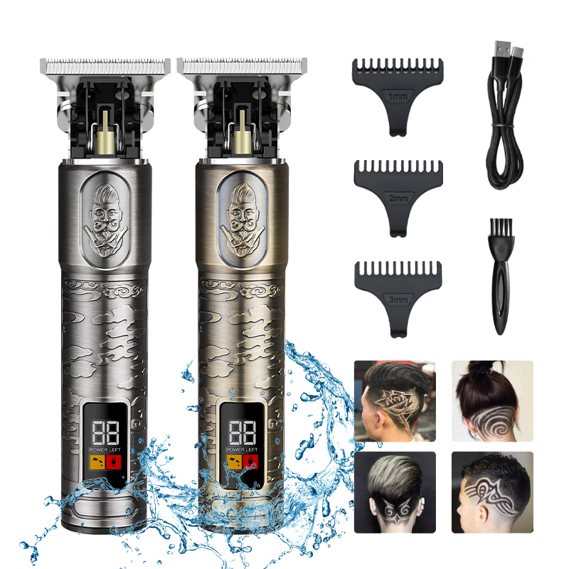 RESUXI JM711 Professional Rechargeable barber waterproof brand Hair styling Cordless custom cordless hair trimmer with LCD display
