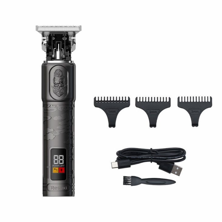RESUXI JM711 Professional Rechargeable barber waterproof brand Hair styling Cordless custom cordless hair trimmer with LCD display