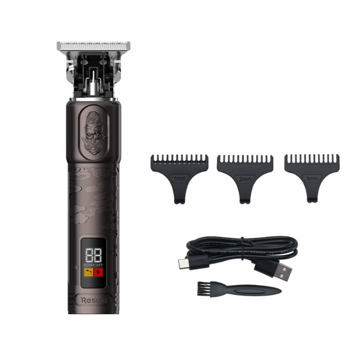 RESUXI JM711 Professional Rechargeable barber waterproof brand Hair styling Cordless custom cordless hair trimmer with LCD display