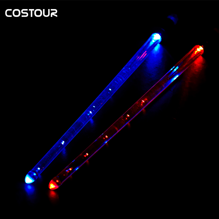 Multi Color Luminous Drum Stick 5A LED Light up with Switch USB Rechargeable Drumsticks