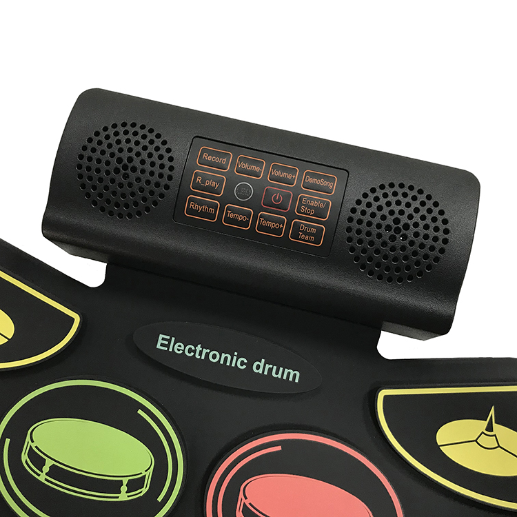 New style electronic drum roll up with 9 drum pads usb midi play DTX game Folding silicone midi usb roll up drum kit entertaining toy for beginners