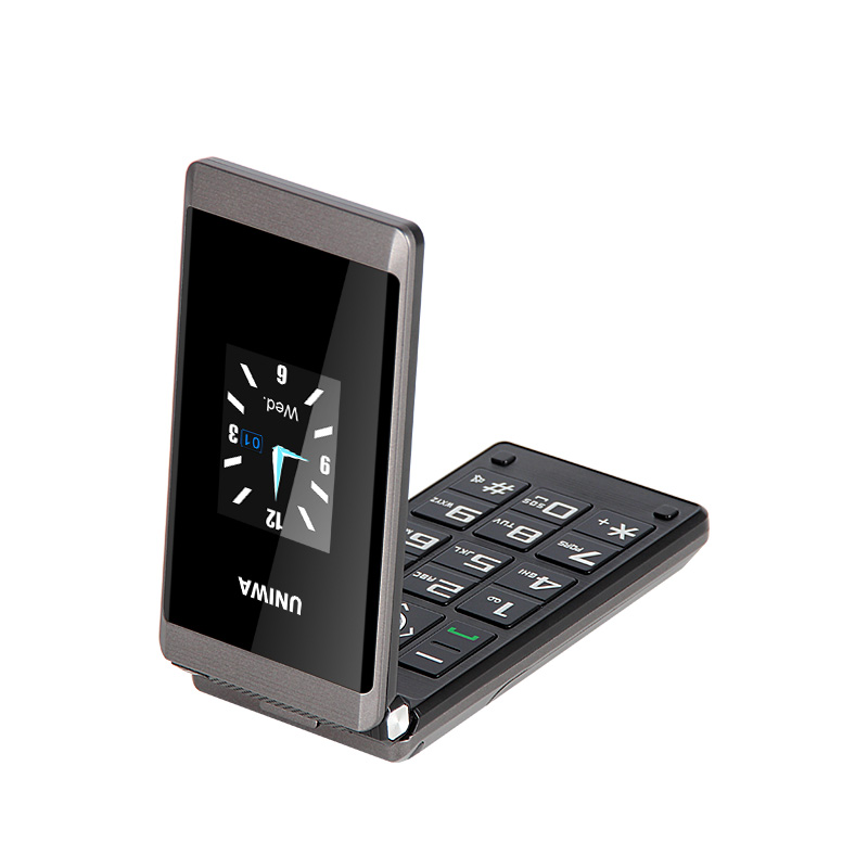 Unlock Cell Phone UNIWA X28 2.8/1.77 Inch Dual Screen SOS Function Big Button Flip Mobile Phone Sucessful Business Man's Choice