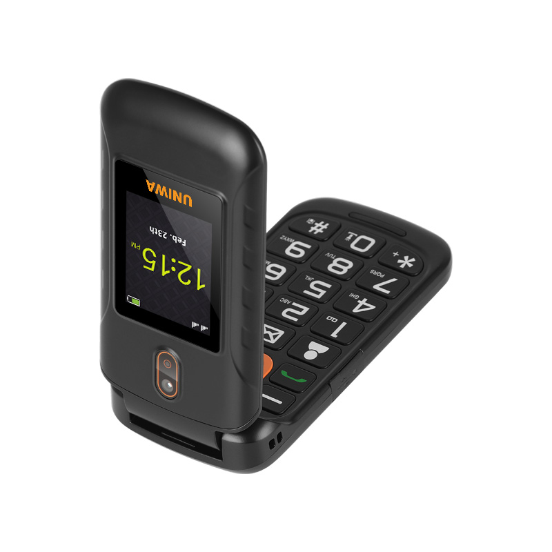 Wholesale 2.8"/1.77" Double Screen IP68 Waterproof SOS Function 4G Rugged Flip Phone Flip Mobile Phone UNIWA V909T