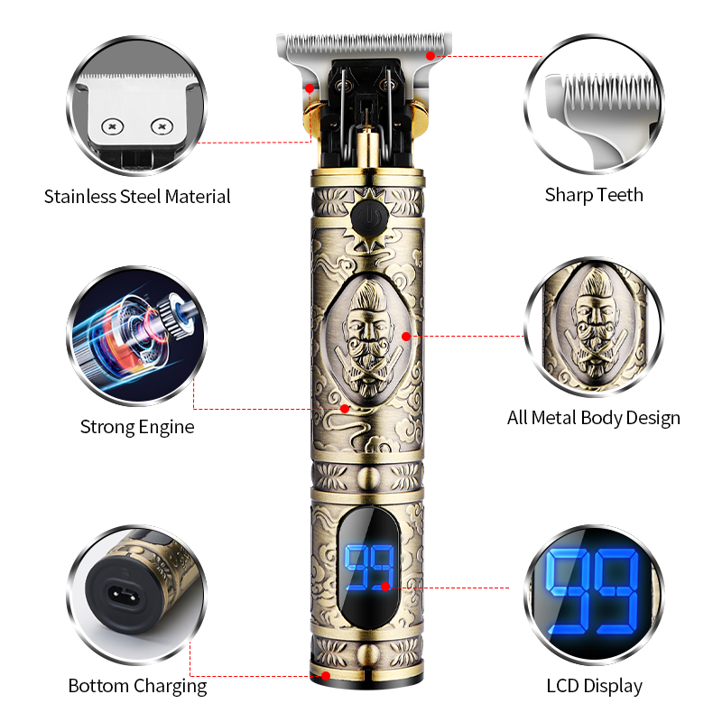 RESUXI LM300 Suit Professional Rechargeable cordless 13pcs suit all Metal cutting machine men electric hair trimmer clippers
