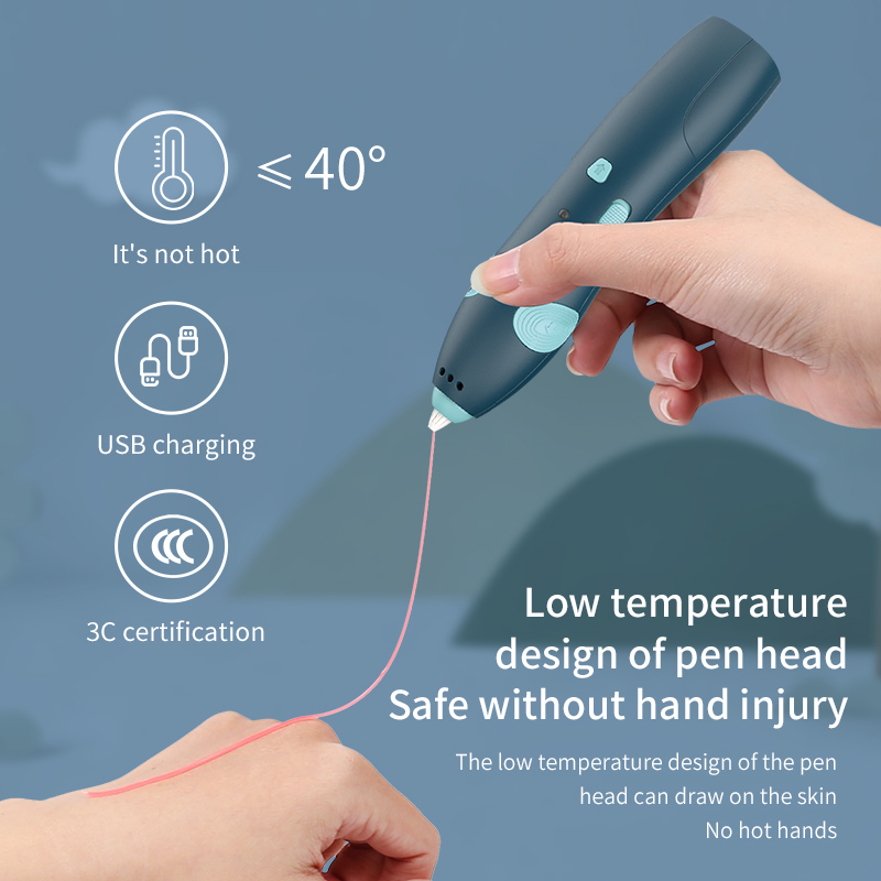 Drawing Pens 3d Printing Best for Kids 3D DIY Printer Pen With Silicone pad Christmas Birthday Gift toys Air drawing bundled with low temperature filament