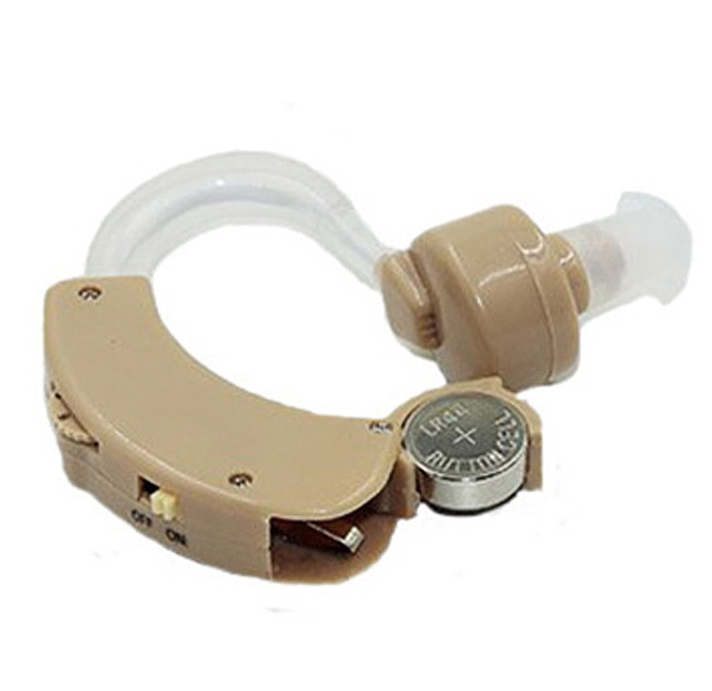 Ear Hearing Aid Kit Adjustable Behind Ear Invisible Sound Amplifier with 2 Button Batteries
