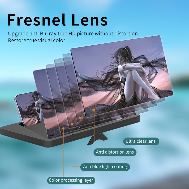Horizontal and Vertical screen Mobile phone amplifier 3D HD Cell Phone Screen Amplifier Compatible with All Smartphones