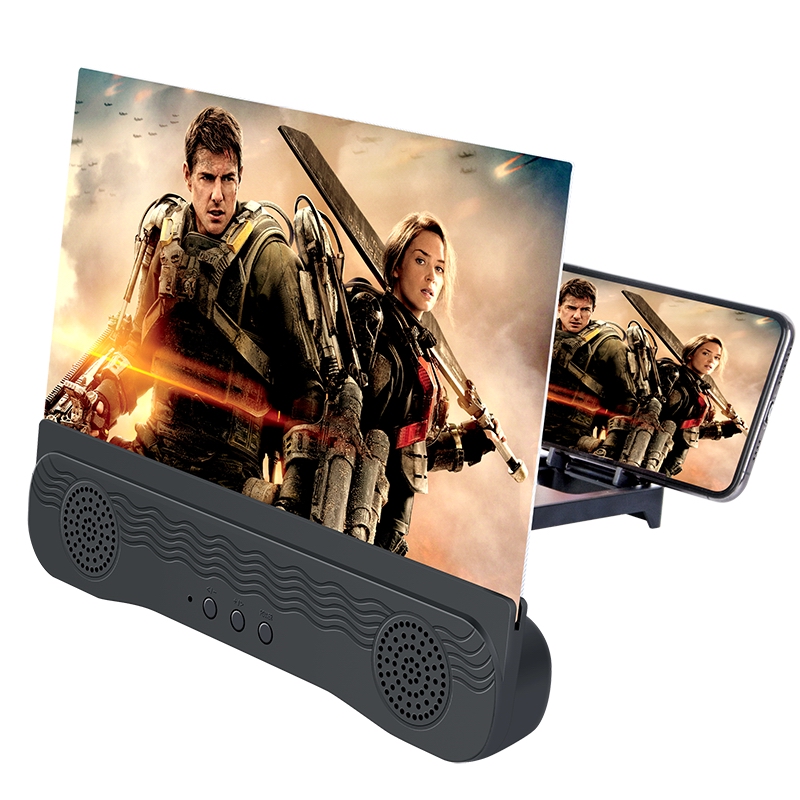 12 Inch Mobile Phone Screen Magnifier With Bluetooth Double Speaker 360° Surround Sound HD Video Amplifier Stand For Enlarge Phone Screen