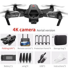 CLIE CP5 mini Drone RC Quadcopter with dual 4K HD Camera, Super Long Standby, Altitude Hold Headless Mode, Foldable FPV Drones Flips Easy Fly Steady for Learning Black 3 batteries