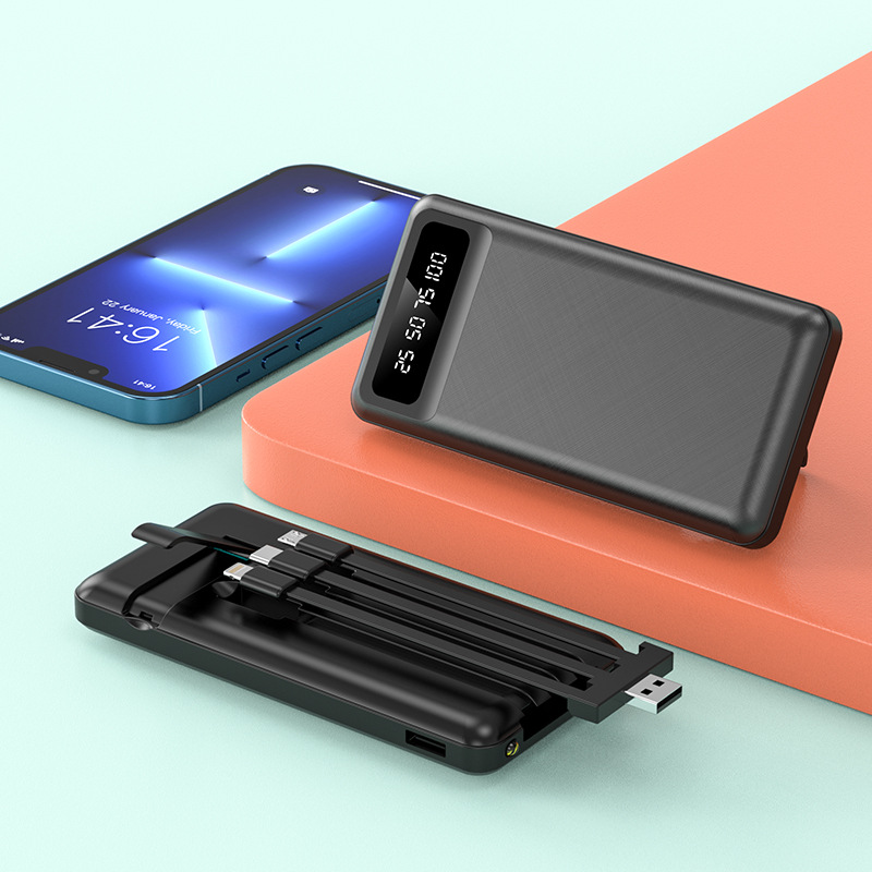 Power Bank 20000mAh 3-Wire Fast Charging Powerbank LED Display Flashlight Phone Holder Portable Battery Charger For all Phones iPhone Xiaomi Huawei Samsung oppo tenco Infinix