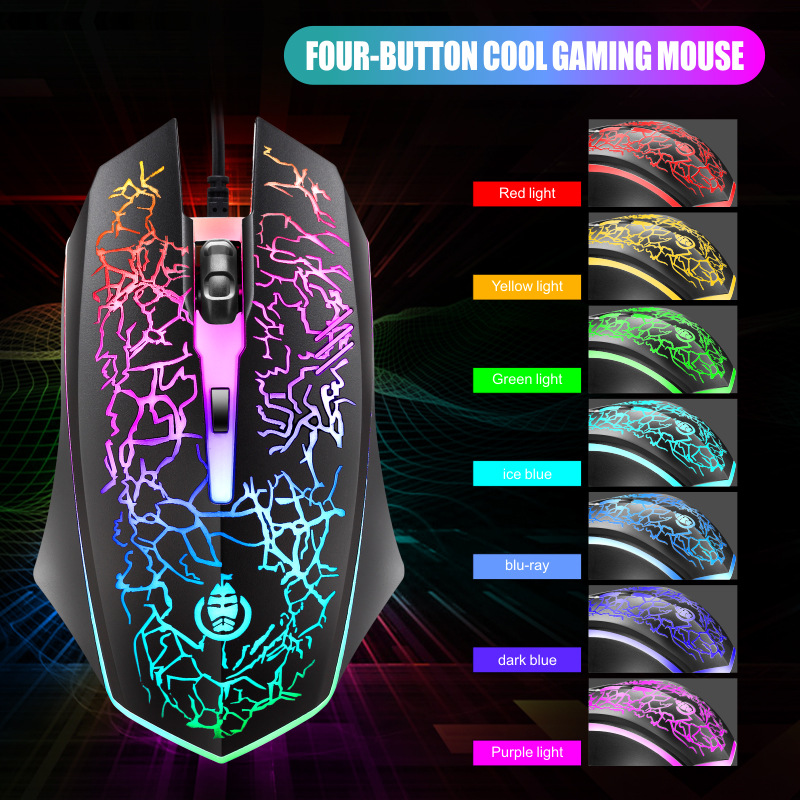 2-IN-1 Gaming Keyboard + Mouse Set Colorful Backlight USB Wired Game Keyboard and Mouse suit for Desktop Laptop PC