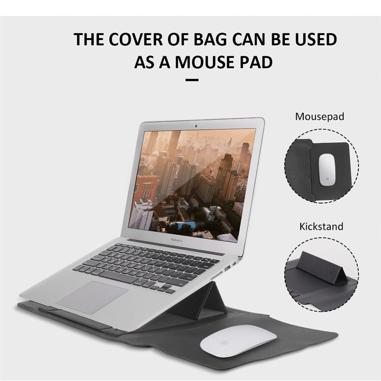 Fancy Leather Laptop Sleeve Case With Stand Holder Bag with Multi-Functions 11/12/13/15 inch Notebook Protective Cover Computer Bag