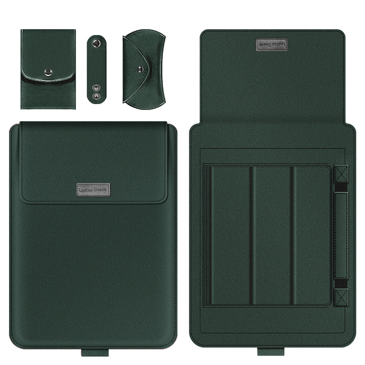 Fancy Leather Laptop Sleeve Case With Stand Holder Bag with Multi-Functions 11/12/13/15 inch Notebook Protective Cover Computer Bag