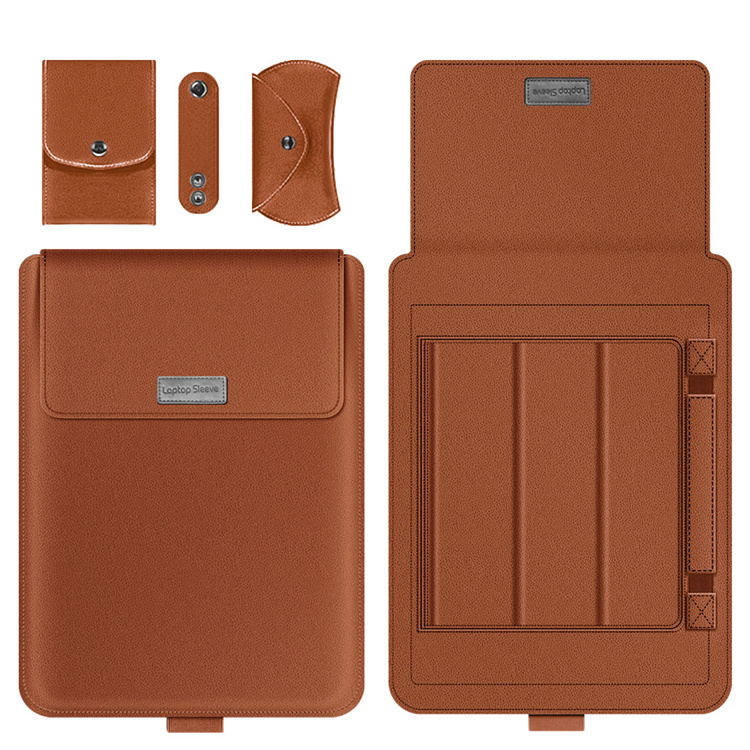 Fancy Leather Laptop Sleeve Case With Stand Holder Bag with Multi-Functions 11/12/13/15 inch Notebook Protective Cover Computer Bag