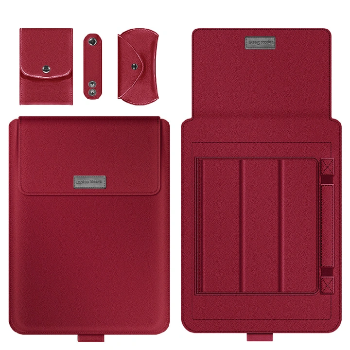 Fancy Leather Laptop Sleeve Case With Stand Holder Bag with Multi-Functions 11/12/13/15 inch Notebook Protective Cover Computer Bag