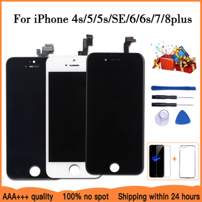 AAA iPhone 5C 5S 5 LCD Display Touch Screen Tempered Glass Digitizer Assembly Replacement No Dead Pixel with Tools for iPhone