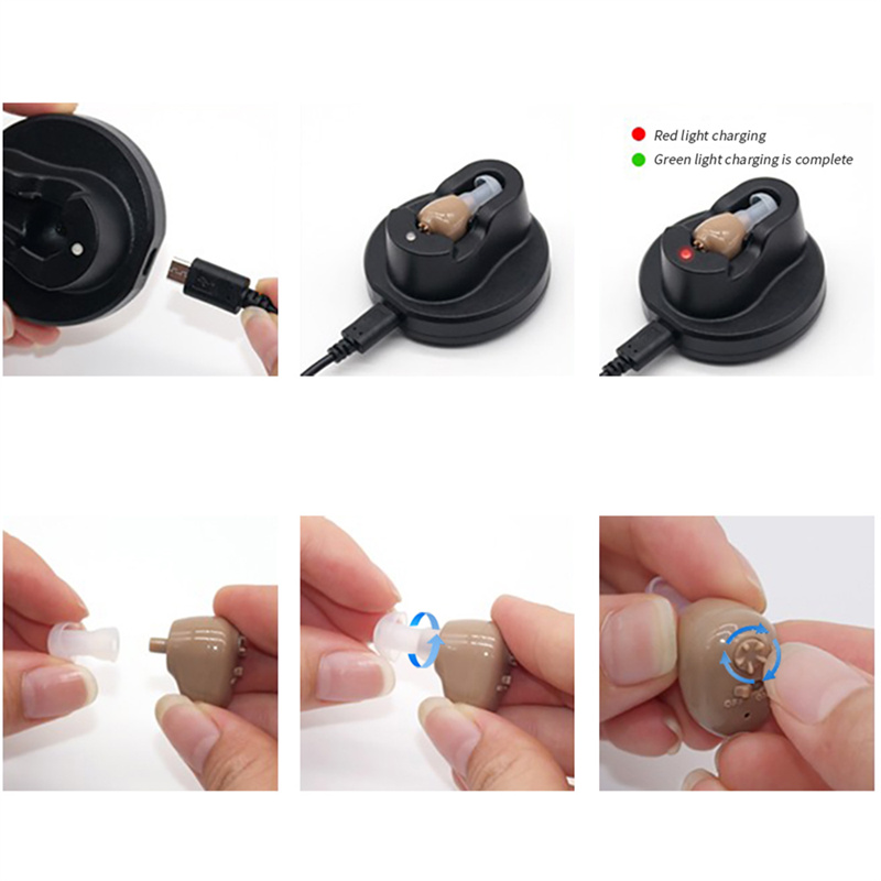 2022 new arrival best ITC Hearing Aid Rechargeable Hearing Amplifier Ear Hearing Aid for The Elderly Sound Amplifier for Hearing Loss Aids