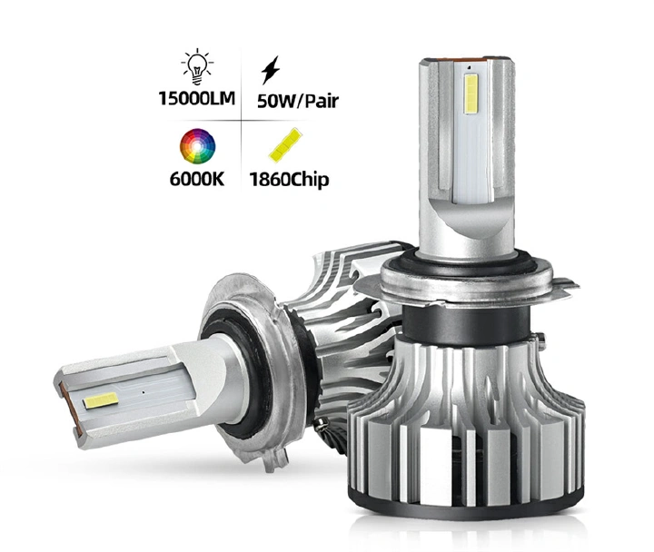 H7 H4 Condensed Light LED Car Bulb 9005 9006 H11 H1 H3 880 9004/7 9012 50W 15000LM No Radio Interference Auto Headlight 12V