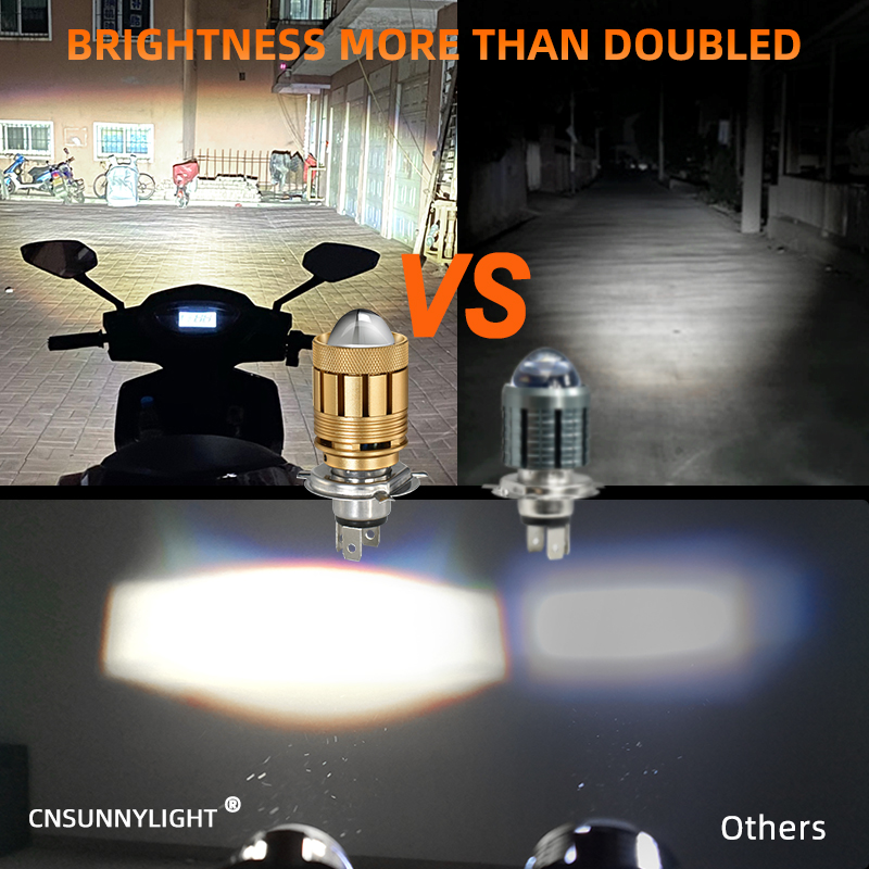 RV11 Bi-LED Motorcycle Bulb H4 9003 P43t 32W 16000Lm Dual Color Projector Lens Hi/Lo Light H6 HS1 BA20D Led Motorcycle Headlight