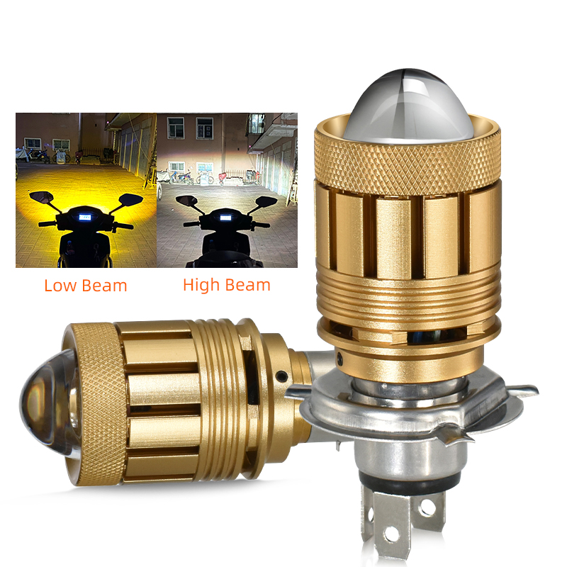 RV11 Bi-LED Motorcycle Bulb H4 9003 P43t 32W 16000Lm Dual Color Projector Lens Hi/Lo Light H6 HS1 BA20D Led Motorcycle Headlight