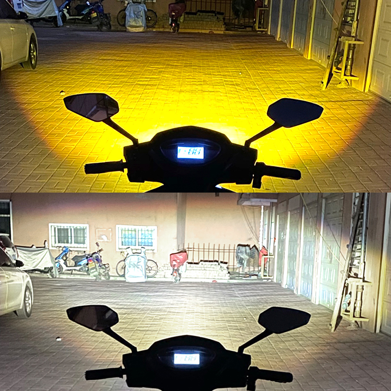 RV11 Bi-LED Motorcycle Bulb H4 9003 P43t 32W 16000Lm Dual Color Projector Lens Hi/Lo Light H6 HS1 BA20D Led Motorcycle Headlight