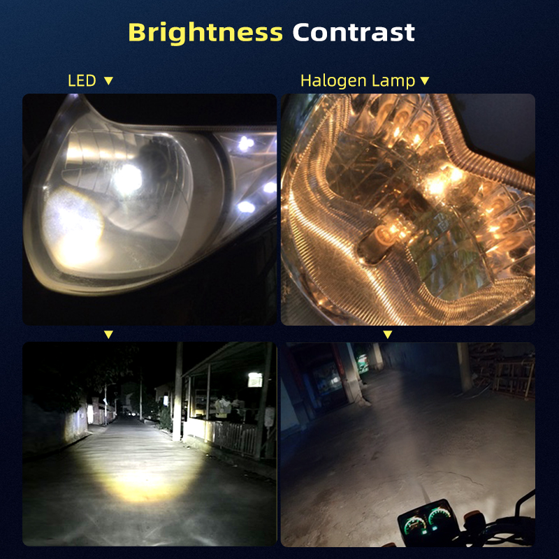 V10 Motorcycle LED Headlight Bulb H4 BA20D 24W 12000Lm Bi Lens Dual Light Colors 6000K 3000K High Low For Motorcycle Lighting