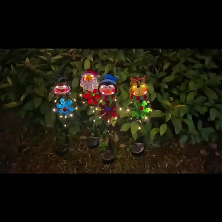 Solar Lights LED Waterproof Garden Landscape Christmas Decor Snowman Deer Lights for Garden Yard Lawn Pathway