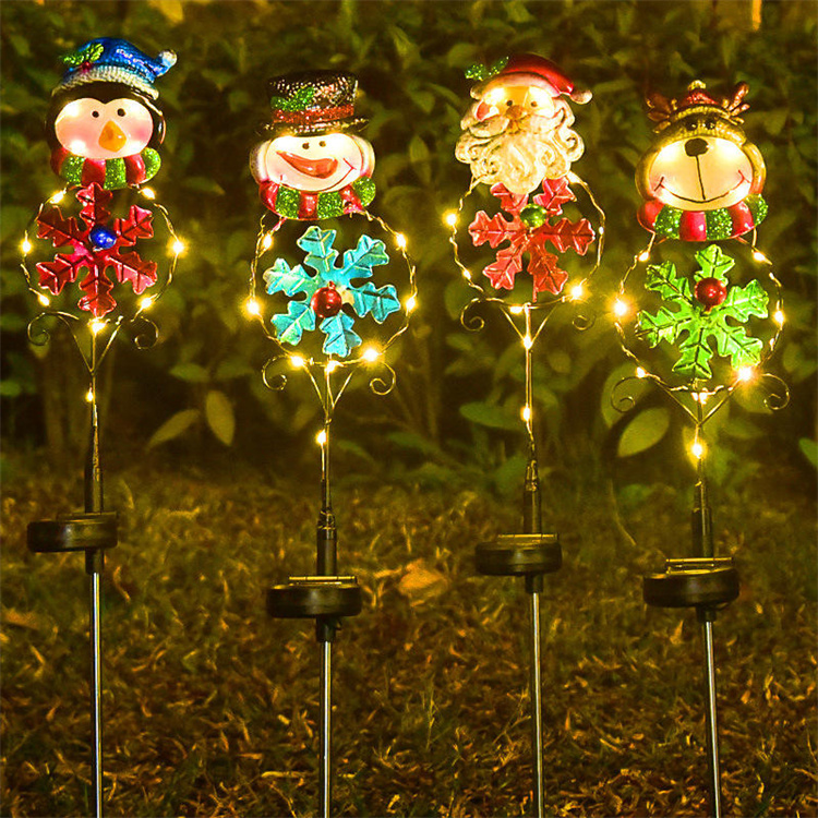 Solar Lights LED Waterproof Garden Landscape Christmas Decor Snowman Deer Lights for Garden Yard Lawn Pathway