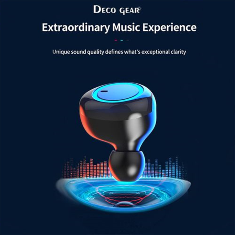 Deco Gear Wireless Headphones Bluetooth 5.0 Fingerprint Touch Earphones Mini In-Ear Sports Running Earplug